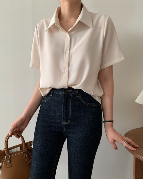[얼리써머10%할인💙][셔츠💙/블라우스] 실크 반팔 블라우스 셔츠 여름셔츠 핑크셔츠 반팔셔츠 2600
